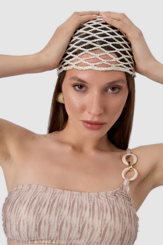 Thivalen TP-030 Parlak Simli File Bandana ve Etek Beli Ayarlanabilir Ön Üst Görünüm