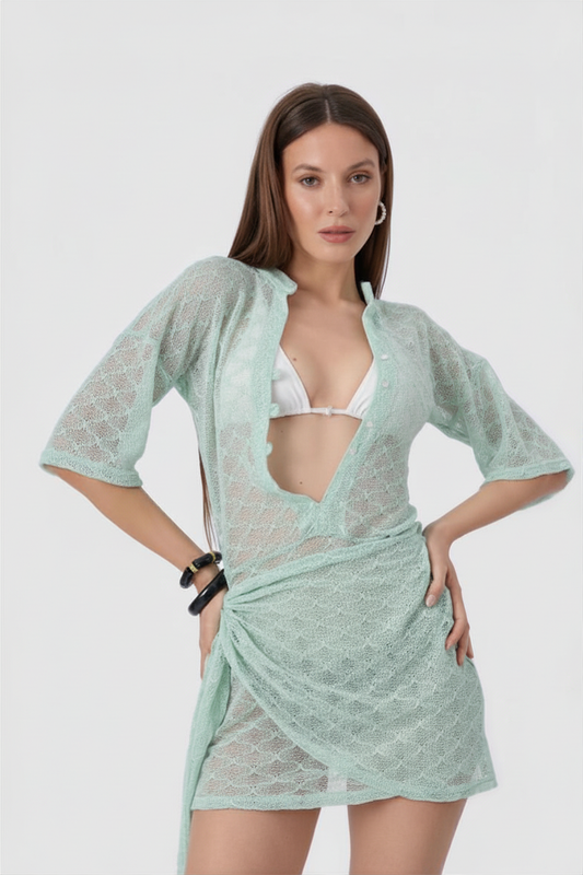 TP-029 Bağlamalı Su Yeşil Pareo