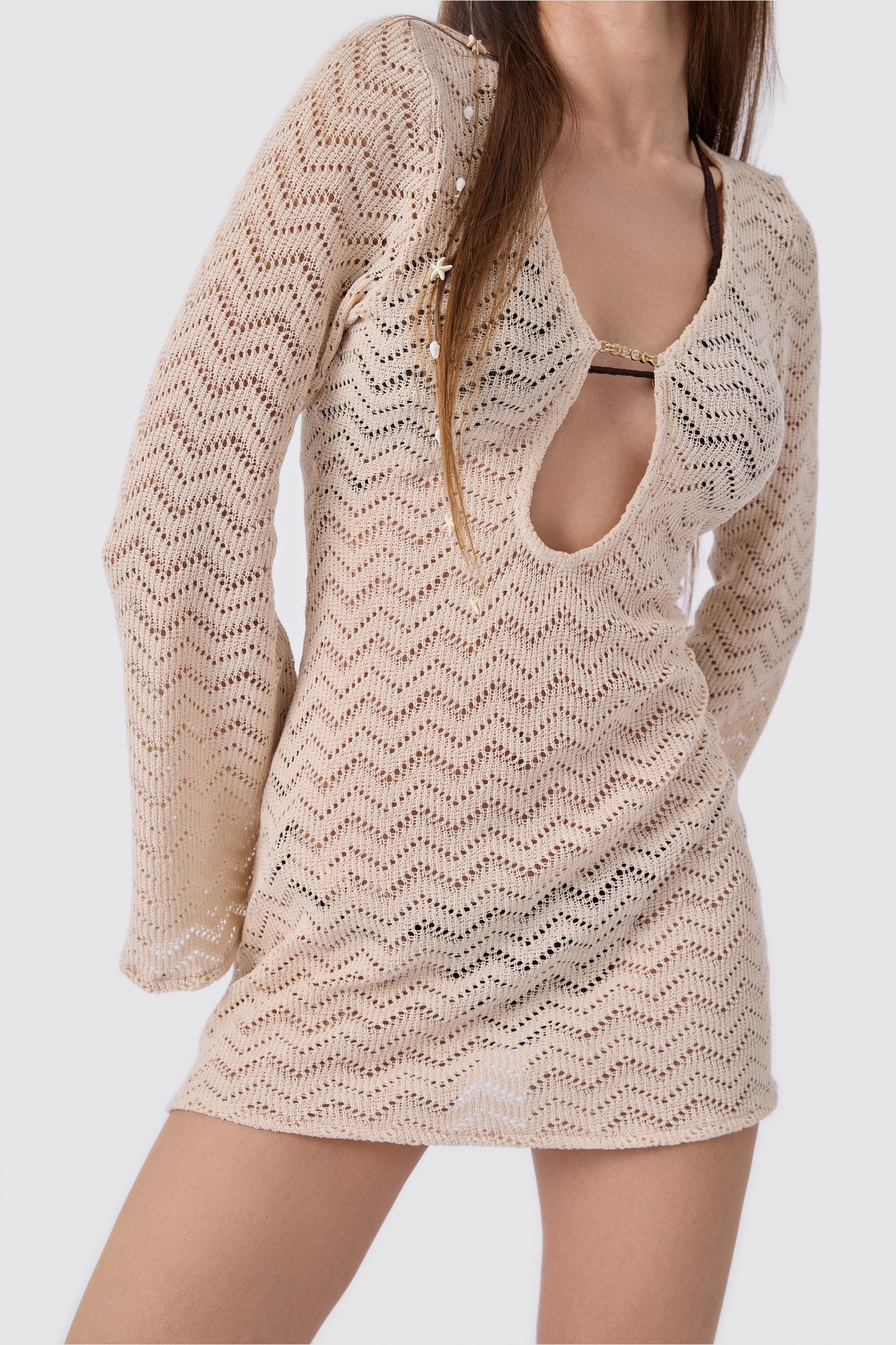 TP-012 Agraf Detaylı Elbise Pareo