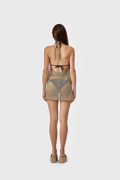 TP-016 Altın Renk Parlak Zırh Kumaş Pareo